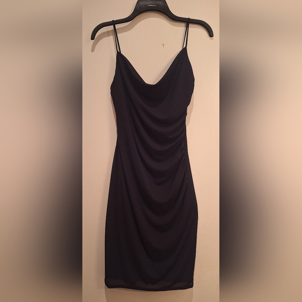 David Meister Black Spaghetti Strap Womens‎ Size 8 Cocktail Stretchy Dress